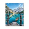 Malování podle čísel - Jezero s loďkou v horách