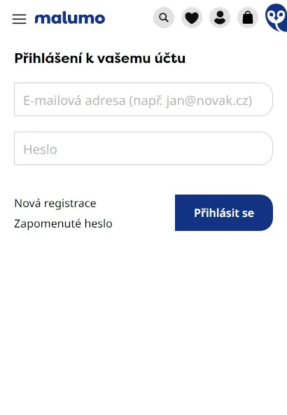 Druhý krok přihlášení na mobilu