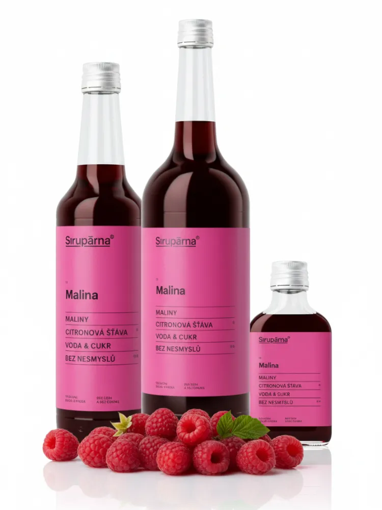Malinový sirup značky Sirupárna