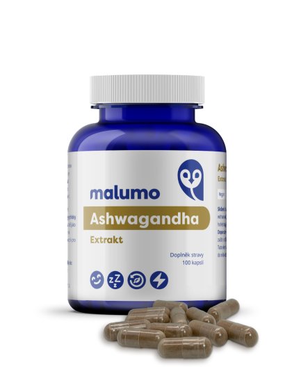 Malumo lahvička ashwagandha extrakt kapsle