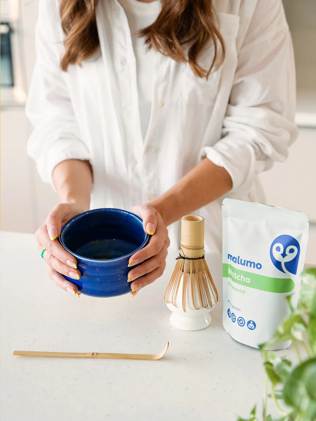 Ako sa starať o bambus a keramiku u modrého matcha setu
