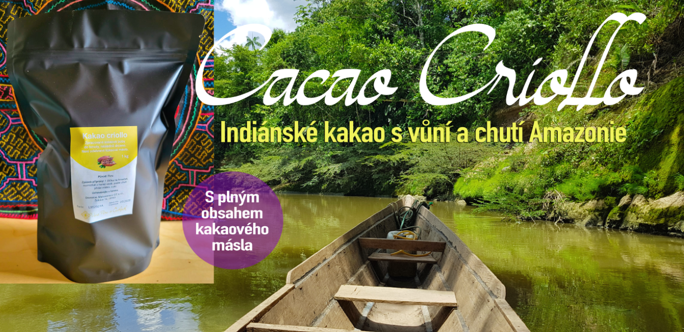 Kakao Criollo původní odrůda, není odebrán tuk