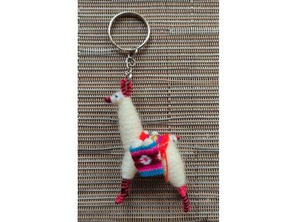 Llama Keychain – White