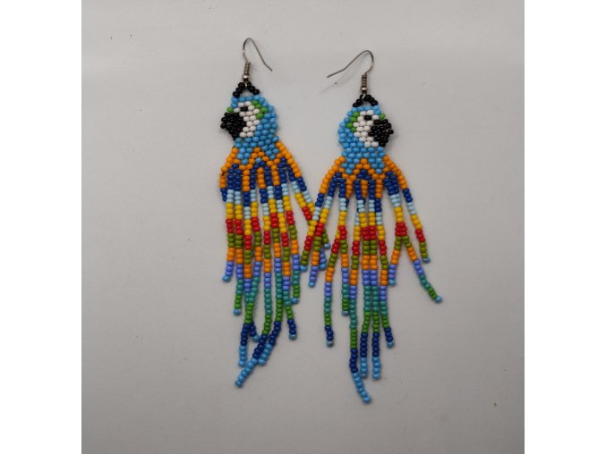 Earings from beads - parrot 2