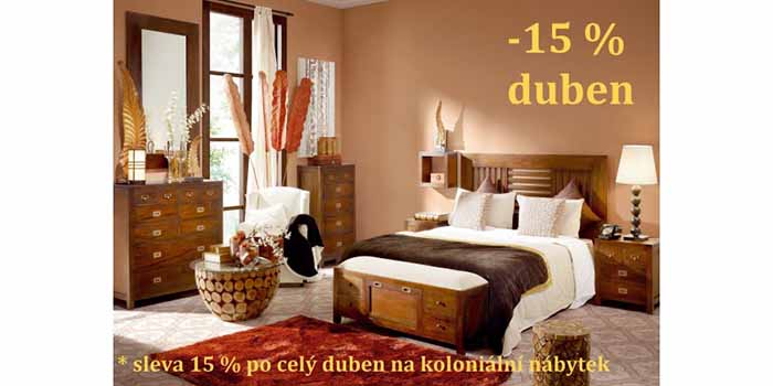 Nábytek z masivu: Koloniální nábytek se slevou 15 %