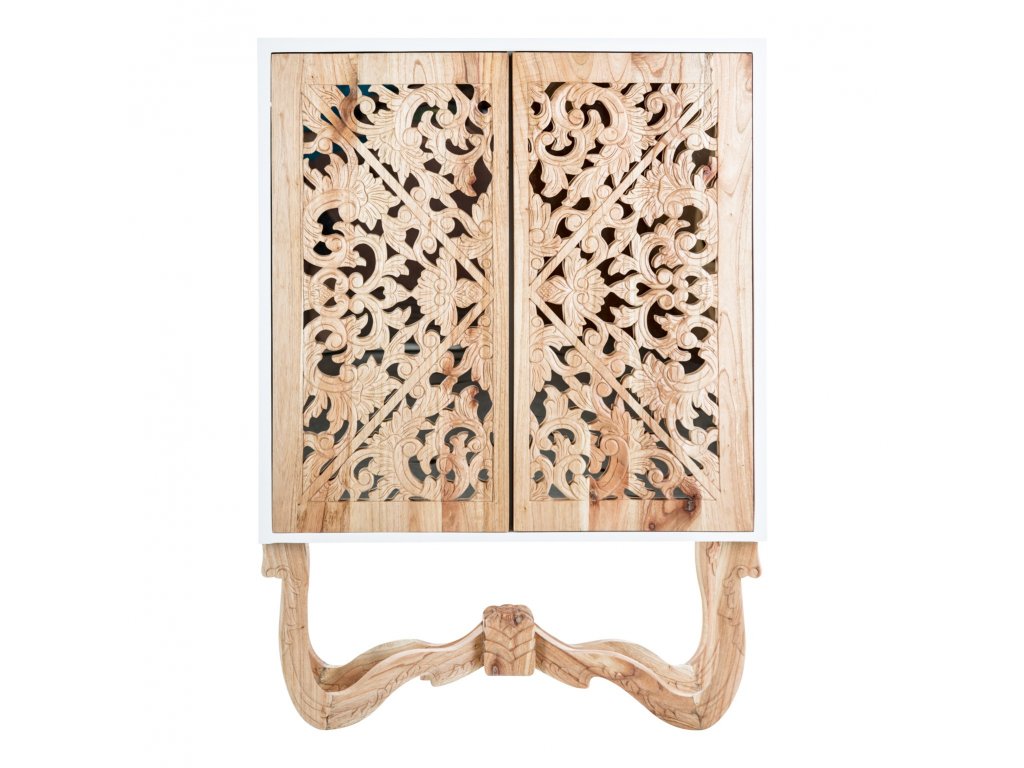 Luxusní dřevěná skříňka s vyřezávaným vzorem Yumen 140cm.