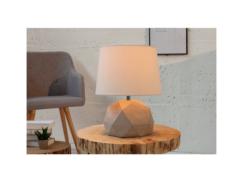 Stylová cementová lampa Oktagon 35cm