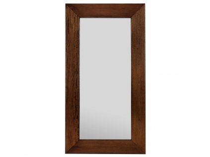 Masivní dřevěné zrcadlo z mahagonu v sytě hnědé barvě s originální kresbou