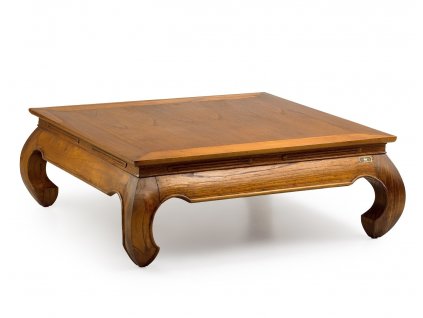 Masivní konferenční stolek Opium z exotického dřeva v medově hnědé barvě