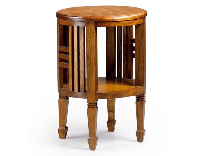 Masivní příruční stolek z exotického dřeva v hnědé barvě