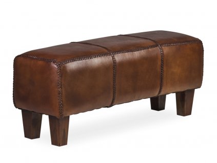 Stylová kožená lavice Trenza 110cm hnědá