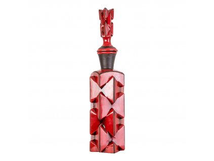 Kermická váza / nádoba MAYO 49cm v červené barvě se sundavacím víčkem / zátkou