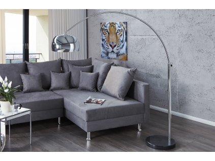 Moderní stojací lampa Big Bow II 170-205cm chrom