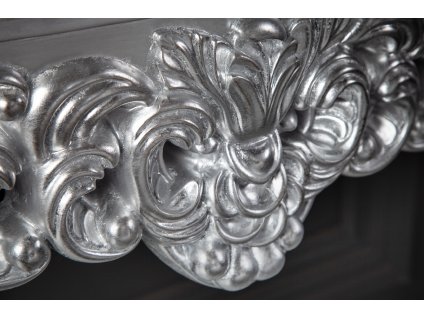 Stříbrný konzolový stolek Venice 110cm zdobené ornamenty.