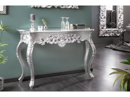 Antický konzolový stolek Venice 110cm stříbrný