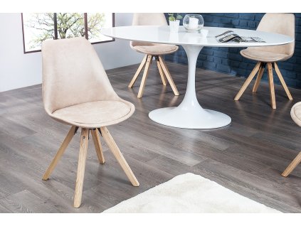 Designová retro židle Scandinavia béžová