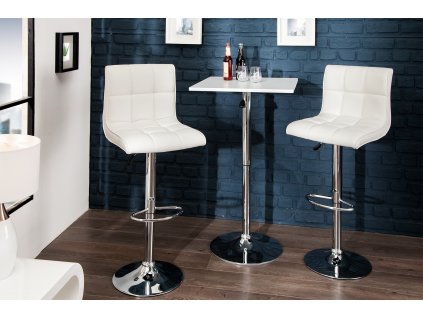 Designová barová židle Modena 90-115 cm bílá