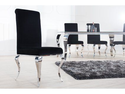 Exkluzivní sametová židle Modern Barock černá
