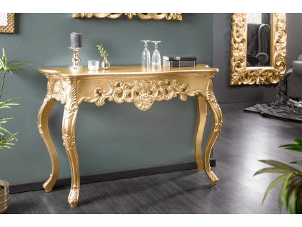 Antický konzolový stolek Venice 110cm zlatý