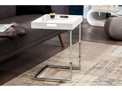 Moderní příruční stolek Ciano bílá