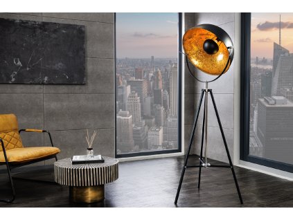 Industriální stojací lampa Big Studio 160cm černá/zlatá