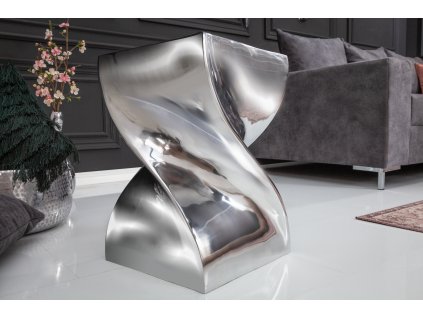 Extravagantní moderní stolička Twist 45cm stříbrná