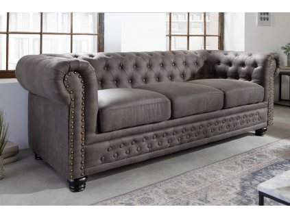 Luxusní sedačka Chesterfield 3 taupe 205cm