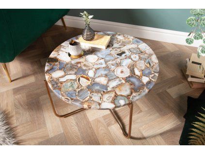 Konferenční stolek Onyx 62 cm achát kov