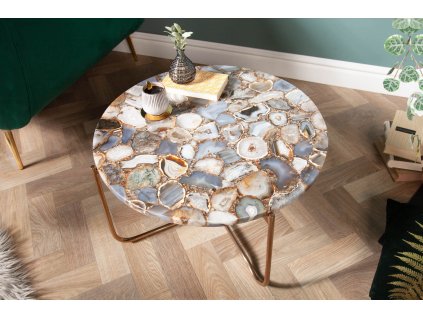Luxusní achátový konferenční stolek Onyx 62cm 