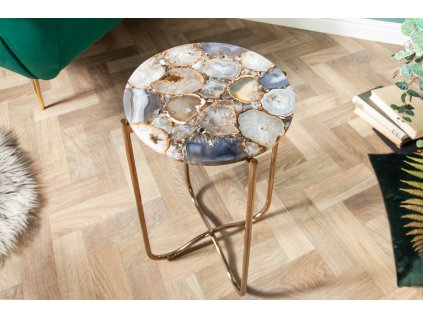 Luxusní achátový odkládací stolek Onyx 35cm