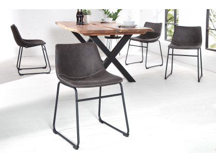 Designová židle Django šedé mikrovlákno