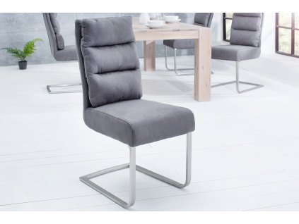 Stylová komfortní jídelní židle Comfort Vintage šedá