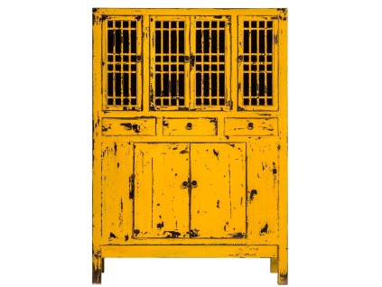 Orientální skříňka/příborník Trieste 170cm vintage žlutá