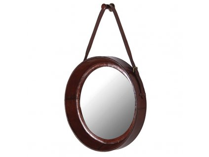 Luxusní zrcadlo Ballari kožené 52cm
