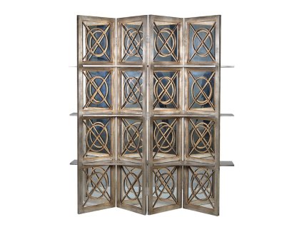 Designová zrcadlová stěna s policemi HERITAGE 182x150cm