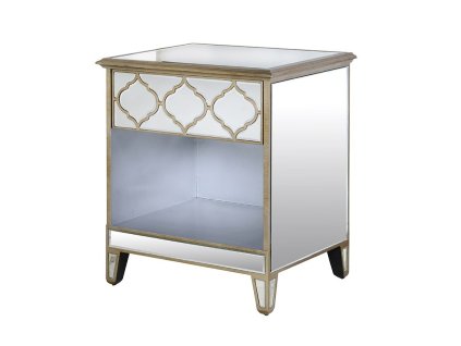 Luxusní zrcadlový noční stolek Aicha art deco styl bydlení.