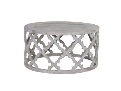 Luxusní kulatý stolek Cindy 77cm vyřezávaný provence styl