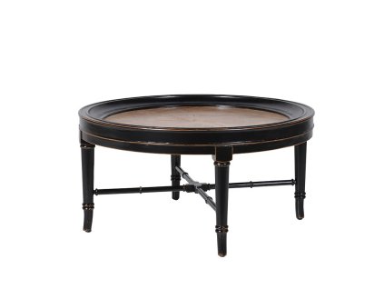 Luxusní vintage černý konferenční stolek Eterne 90cm masiv