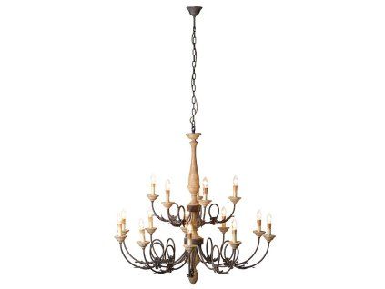 Dřevěný rustikální lustr Encrypto 112 cm