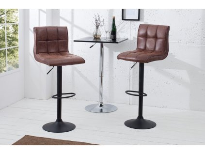 Designová barová židle Modena 95-115 cm vintage hnědá