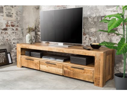 Luxusní industriální TV stolek Aero Mango 170cm z masivu