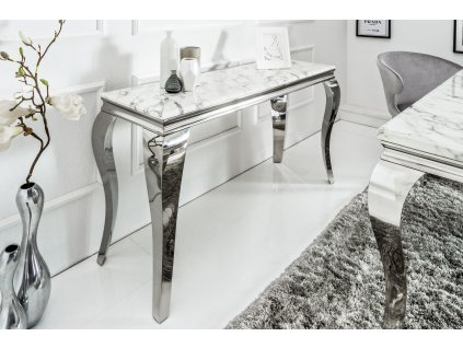 Luxusní konzolový stolek Modern Barock Mramor 140cm bílý