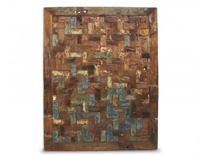 Stylový nástěnný dřevěný panel Multicolor 80x100cm