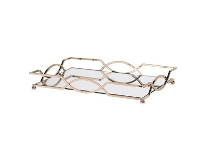 Luxusní zrcadlový servírovací tác Ortico 45x30cm v Art-Deco stylu