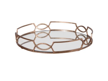 Luxusní zrcadlový servírovací tác Torel 46cm v Art-Deco stylu
