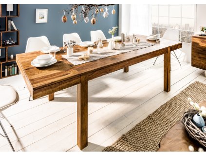 Dřevěný masivní jídelní stůl z indického palisandru.