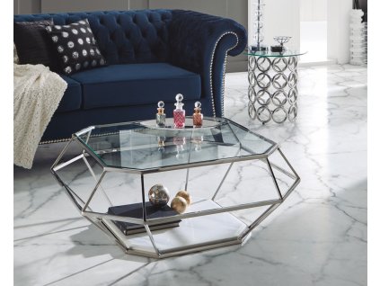 Designový skleněný konferenční stolek Sierra Marble 100x100cm