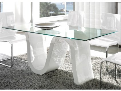 Designový moderní jídelní stůl Twito 180x90cm se skleněnou deskou