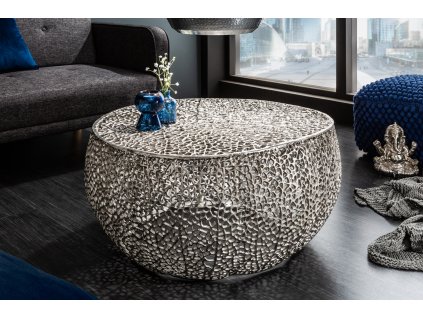 Designový konferenční stolek Esme 80cm stříbrná