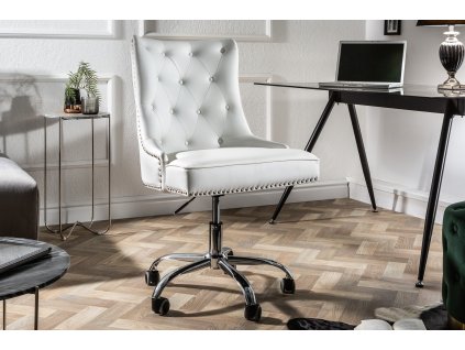 Vintage designové kancelářské křeslo Victorian bílá